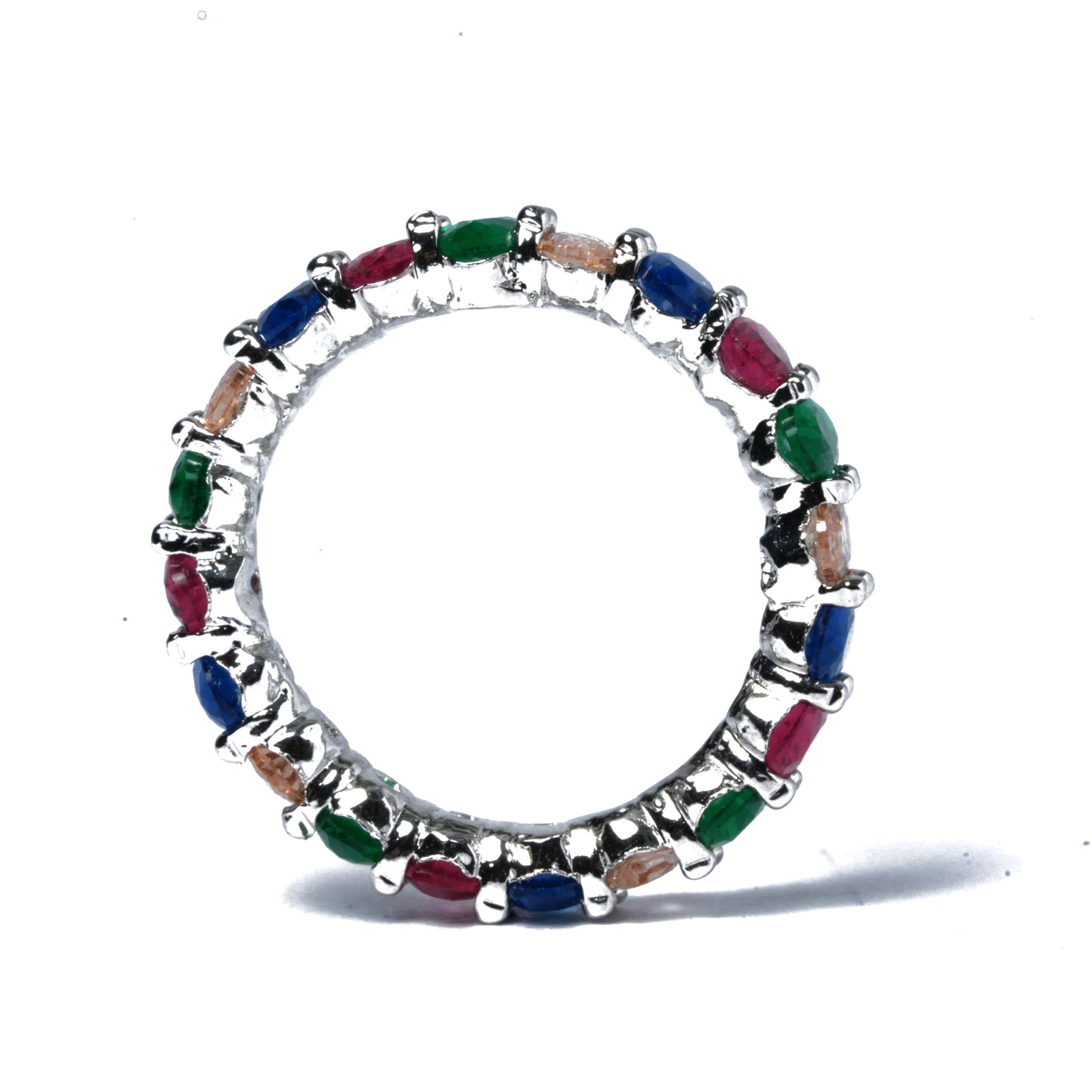 Multicolor Stone Eternity Band Ring