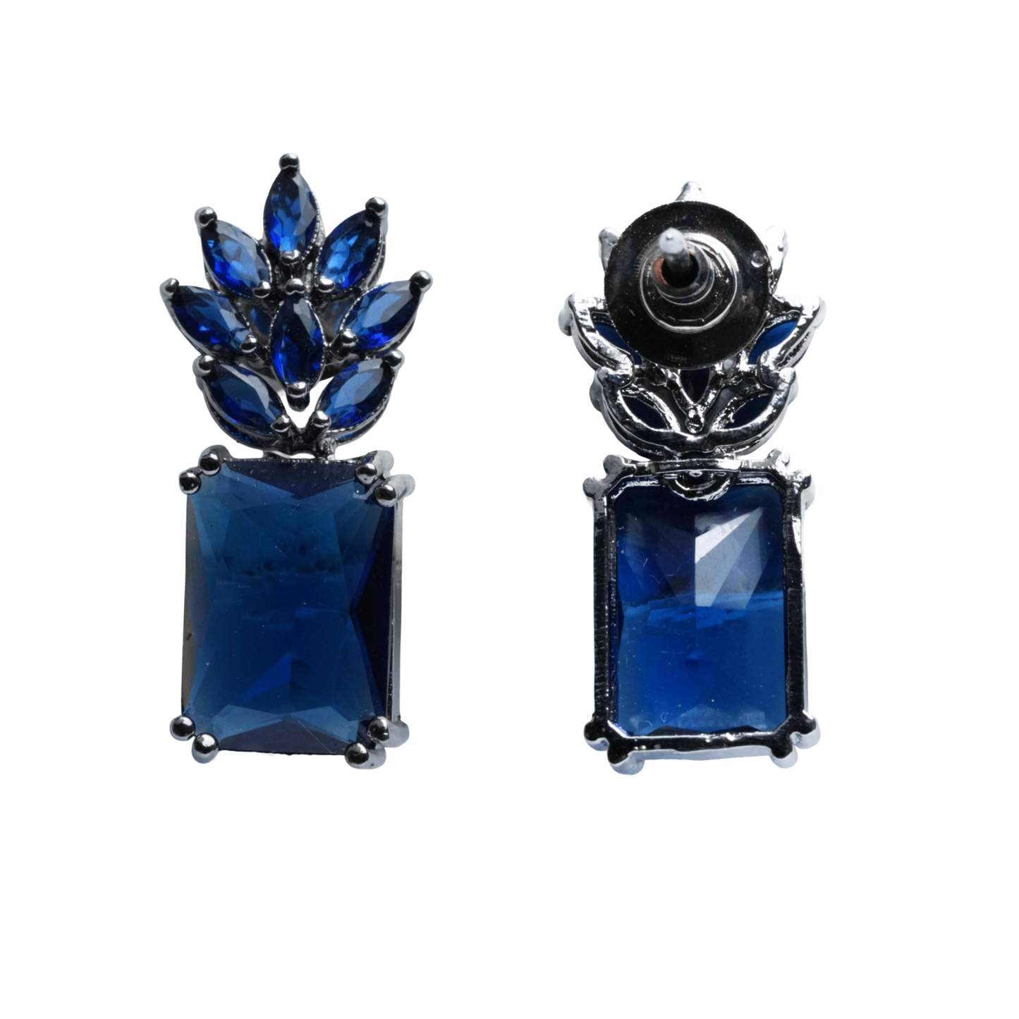 Blue Stone Statement Earrings for Women