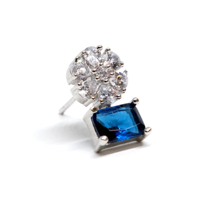 Blue American Diamond Drop Earrings