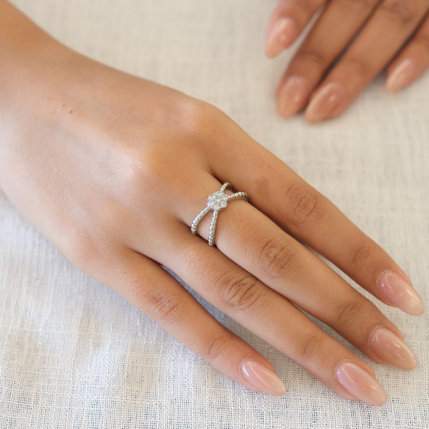 Criss Cross American Diamond Ring