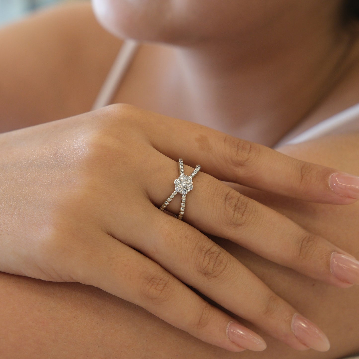Criss Cross American Diamond Ring