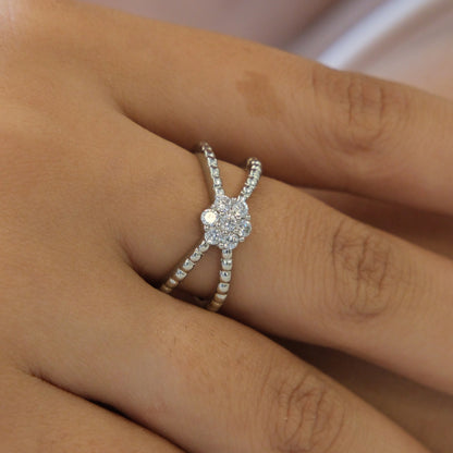 Criss Cross American Diamond Ring
