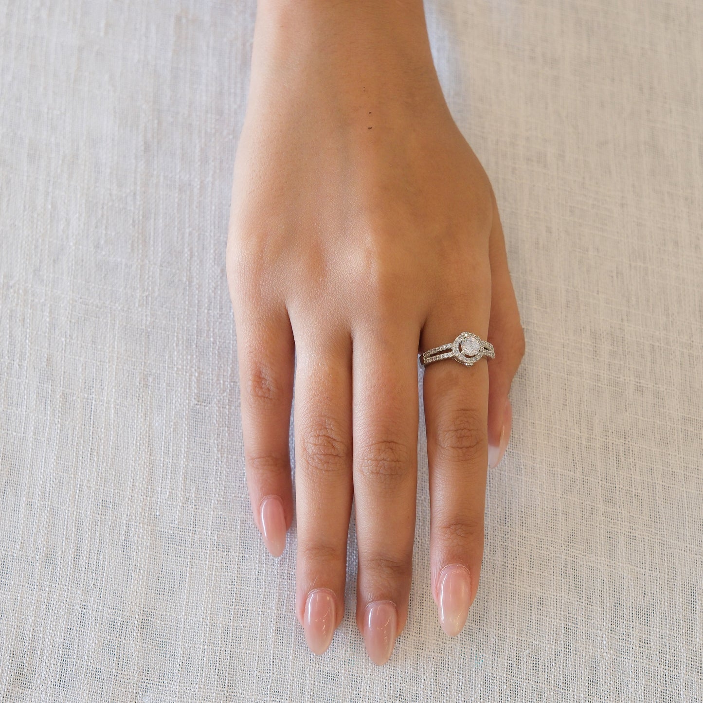 Round Cluster American Diamond Ring