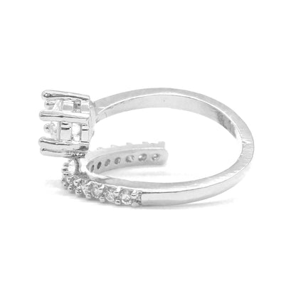 Silver Plated American Diamond Solitaire Ring