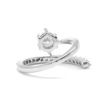 Silver Plated American Diamond Solitaire Ring