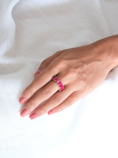Pink Baguette Eternity Ring