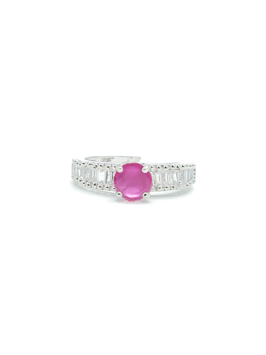 Baby Pink American Diamond Statement Ring