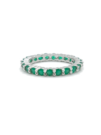 Green Stone Eternity Band Ring