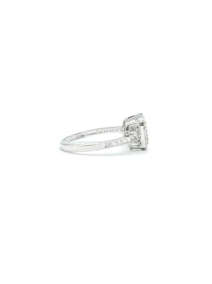 Radiant Halo American Diamond Ring