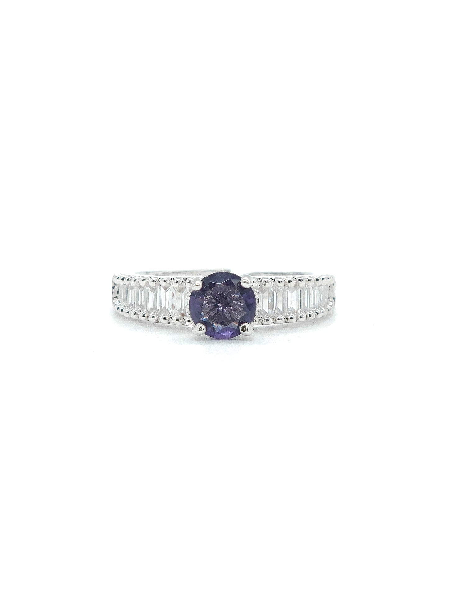 Purple Stone American Diamond Ring