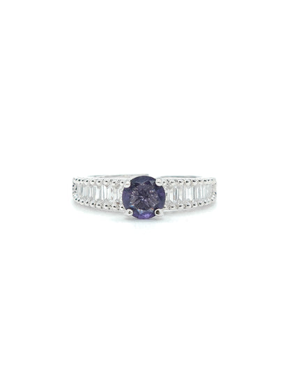 Purple Stone American Diamond Ring