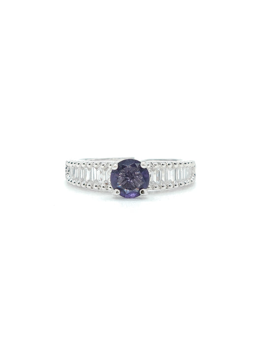 Purple Stone American Diamond Ring
