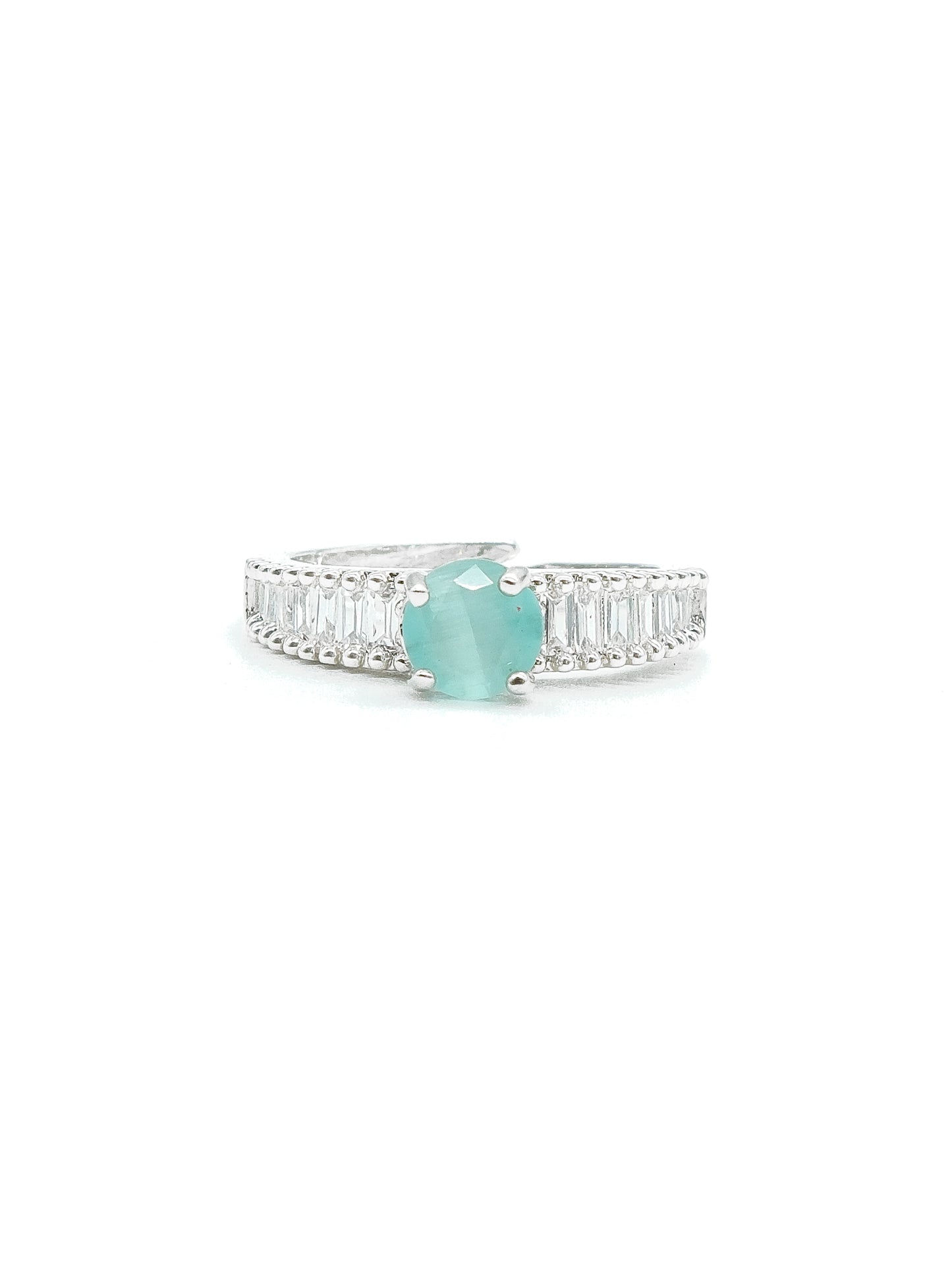 Mint Stone American Diamond Ring