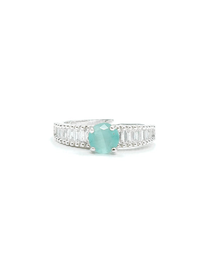 Mint Stone American Diamond Ring