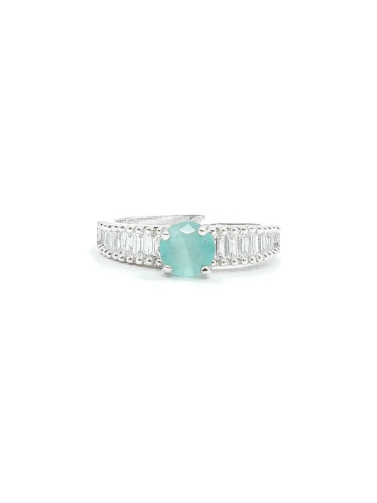 Mint Stone American Diamond Ring
