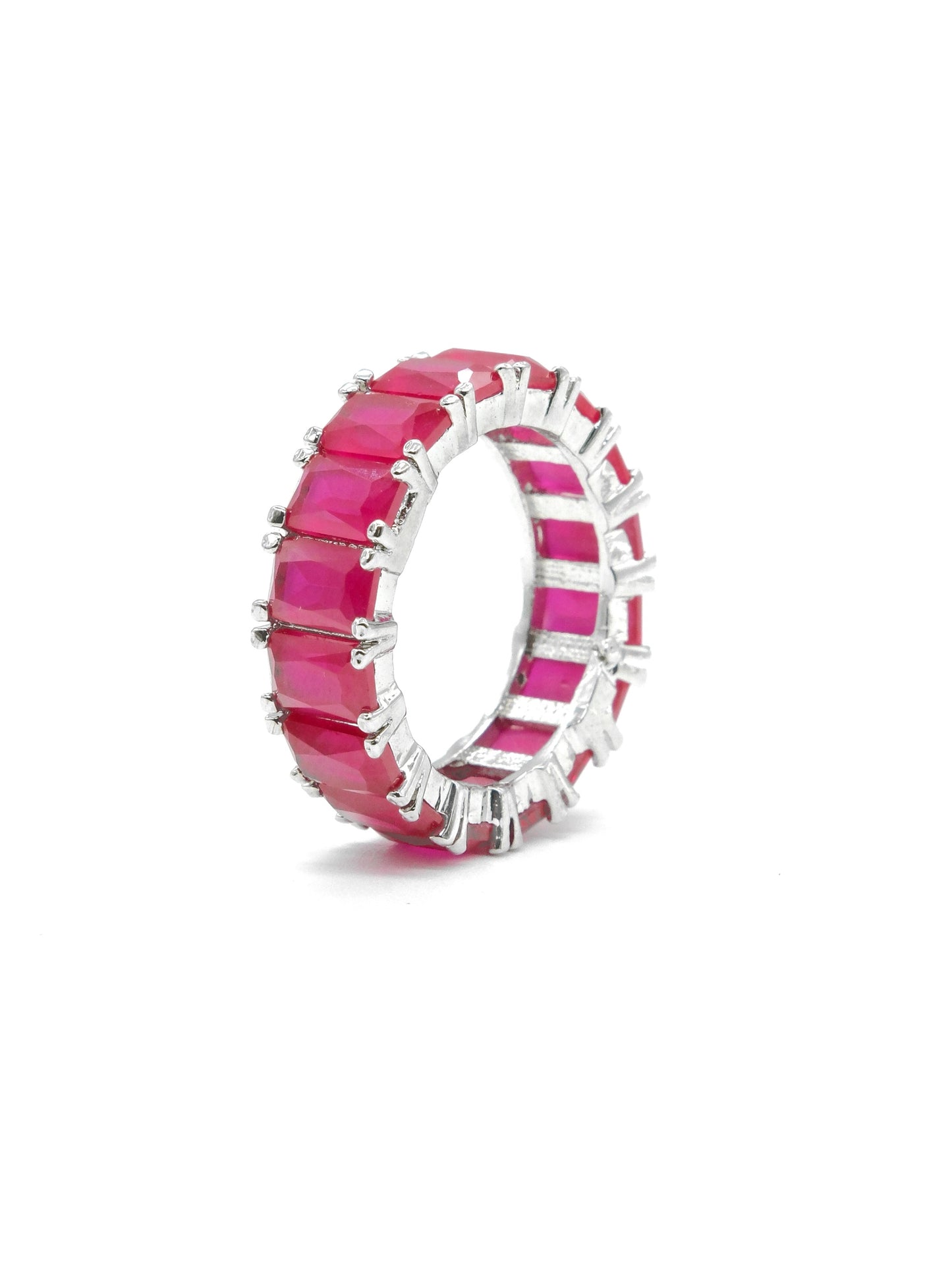 Pink Baguette Eternity Ring
