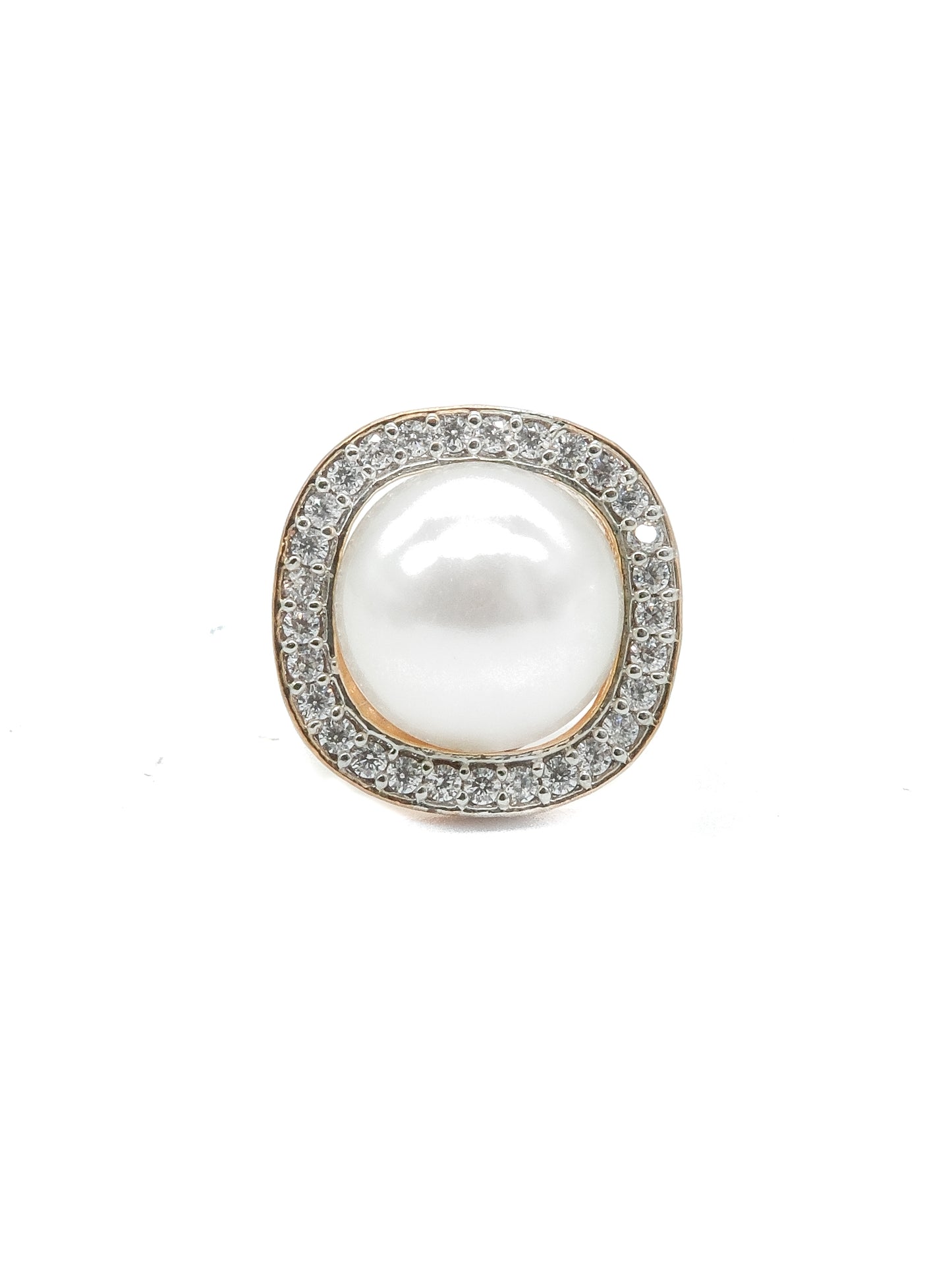 Pearl American Diamond Stud Earrings