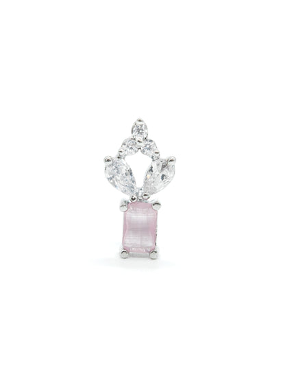Baby Pink American Diamond Drop Earrings