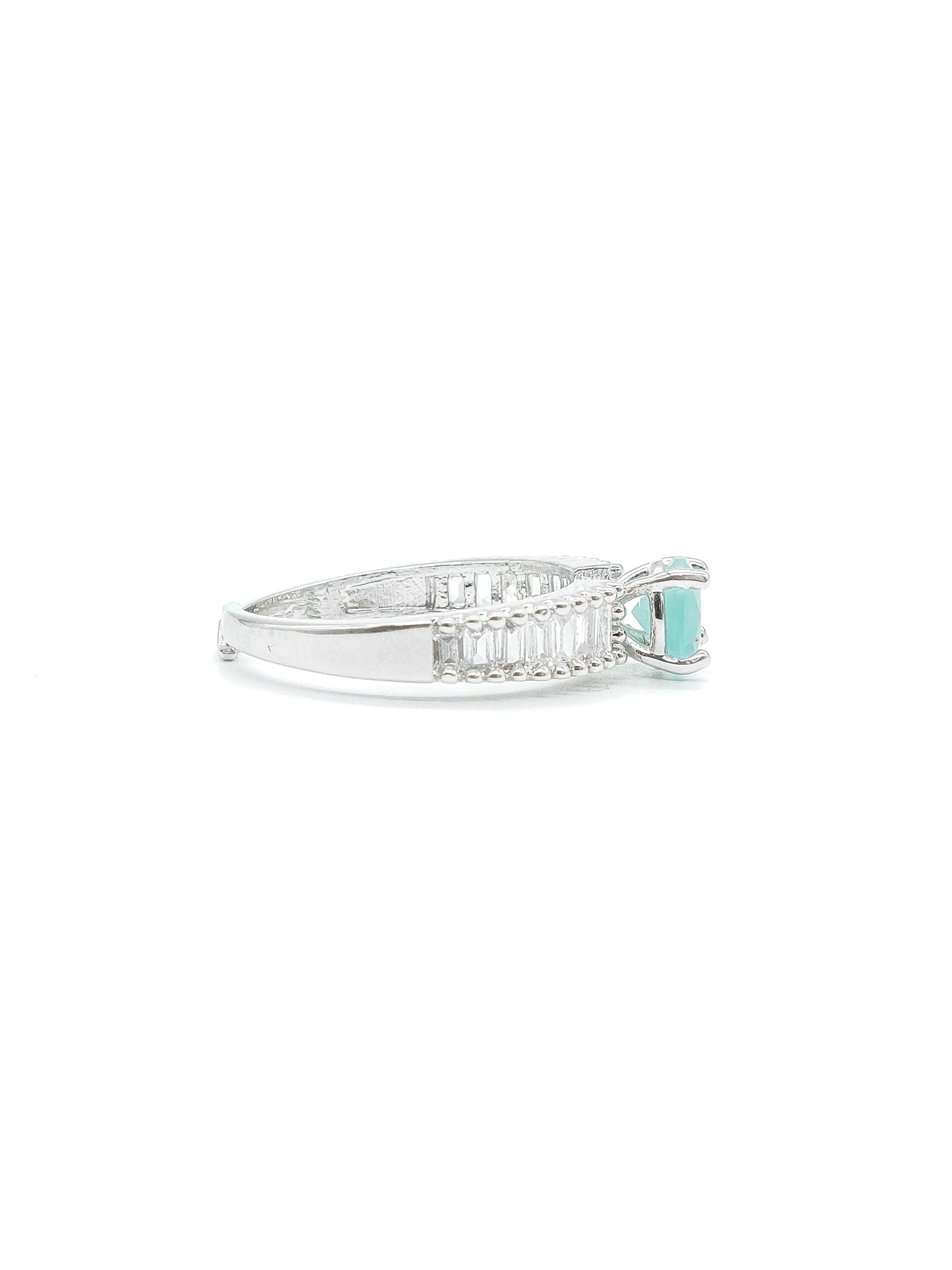 Mint Stone American Diamond Ring