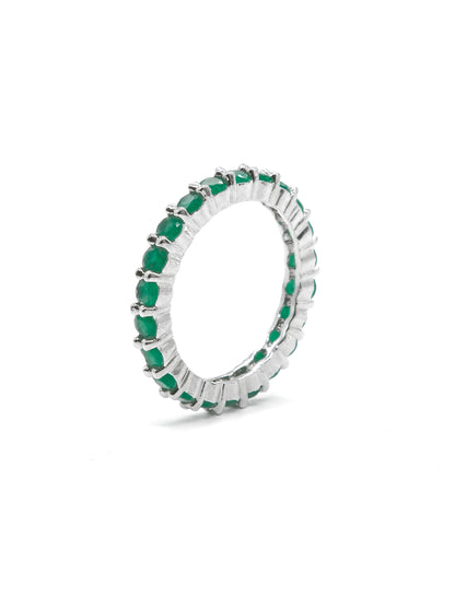 Green Stone Eternity Band Ring
