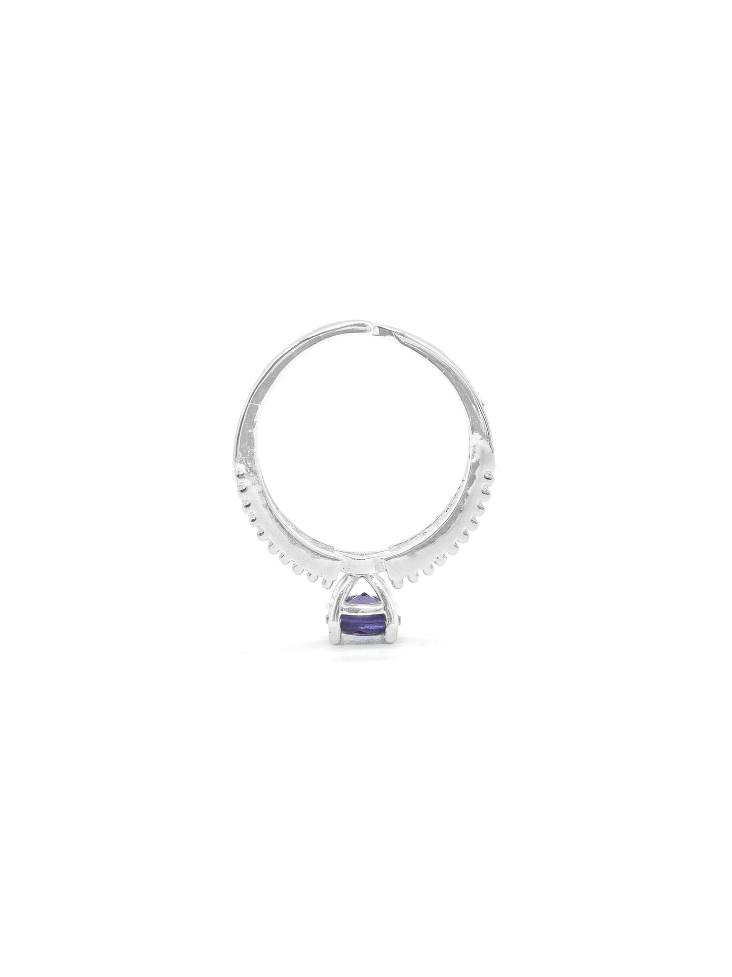 Purple Stone American Diamond Ring