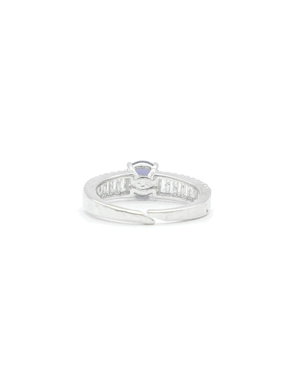 Purple Stone American Diamond Ring
