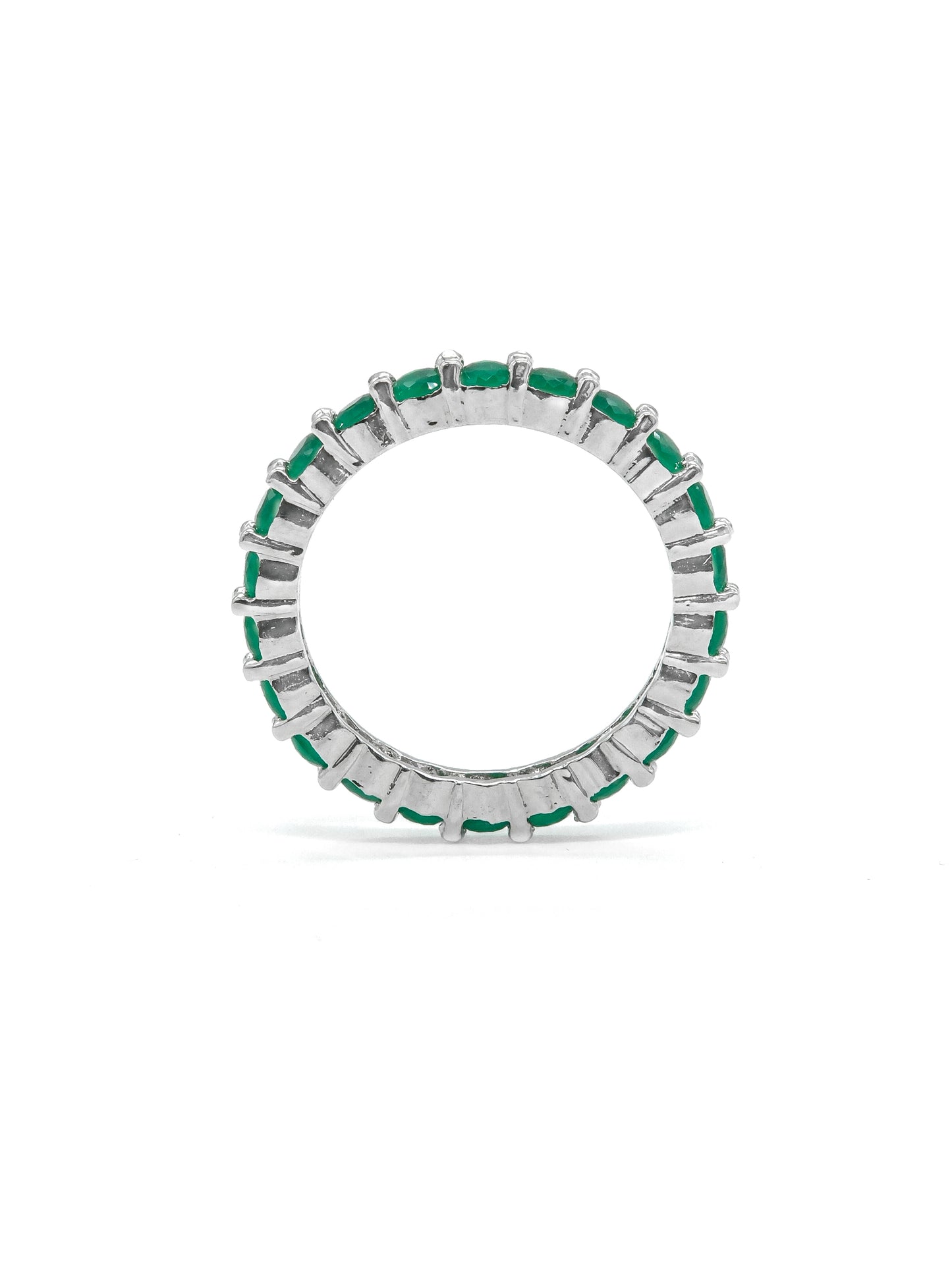 Green Stone Eternity Band Ring