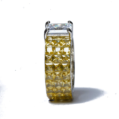 Yellow Stone Statement Band Ring for Women