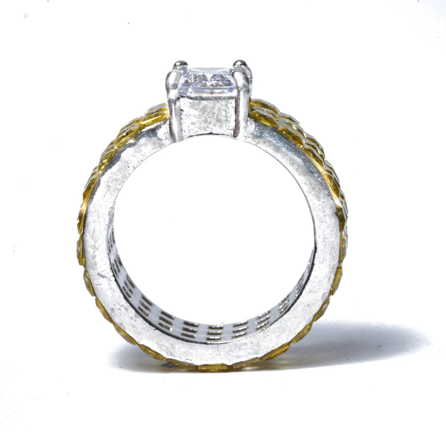 Yellow Stone Statement Band Ring for Women