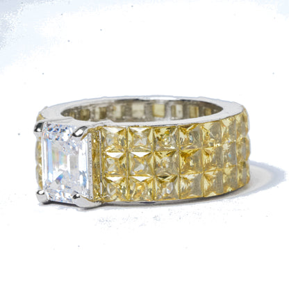 Yellow Stone Statement Band Ring for Women