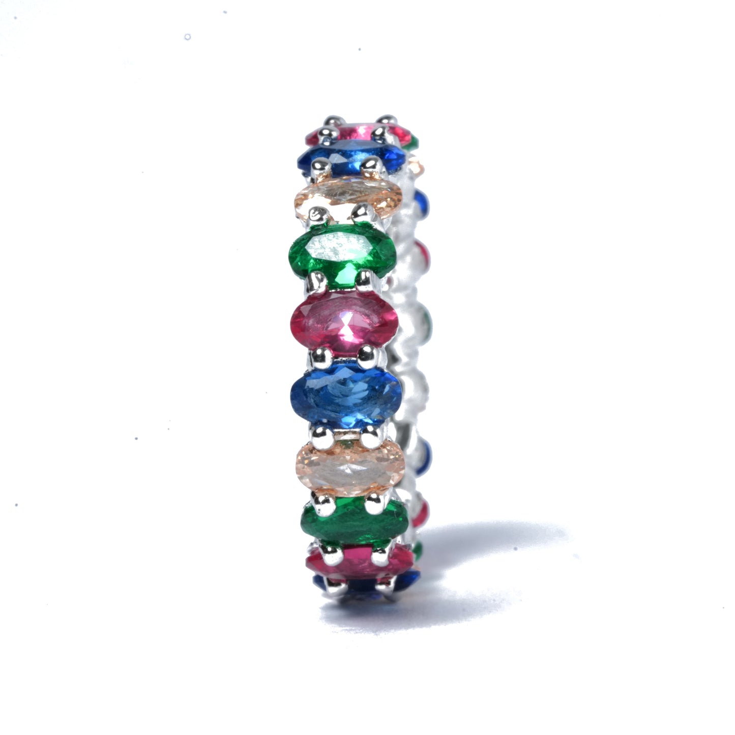 Multicolor Stone Eternity Band Ring