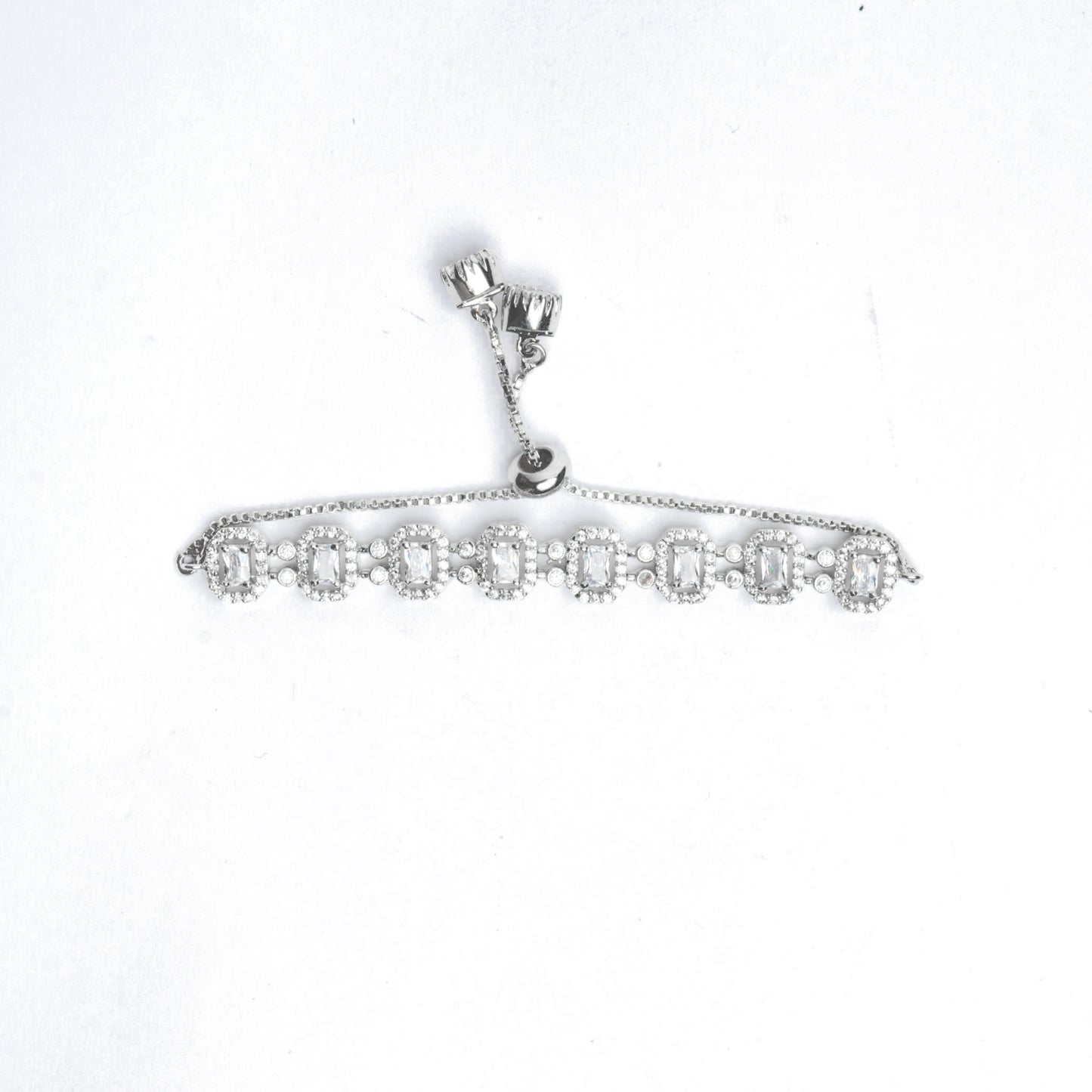 White Rhodium American Diamond Bracelet