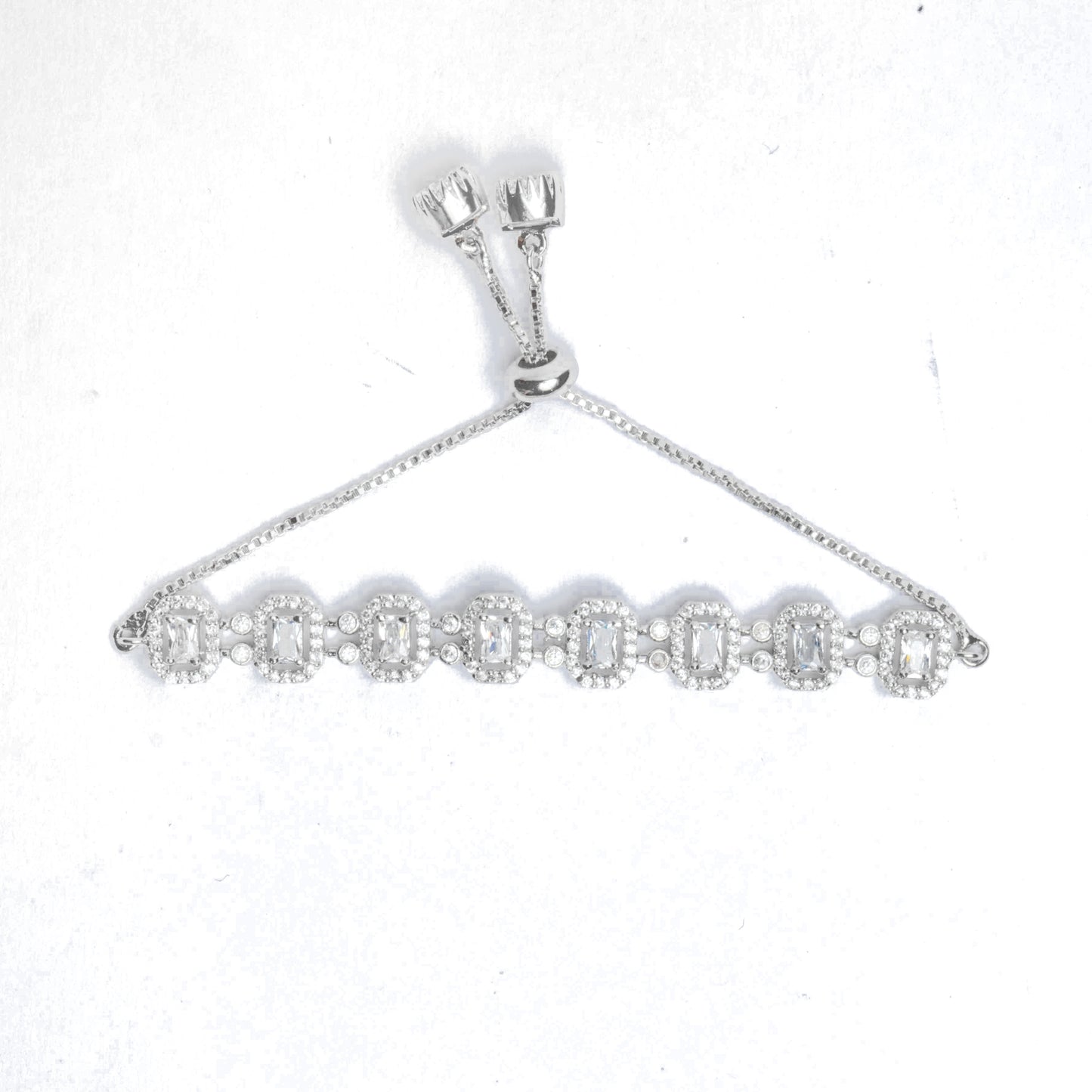 White Rhodium American Diamond Bracelet