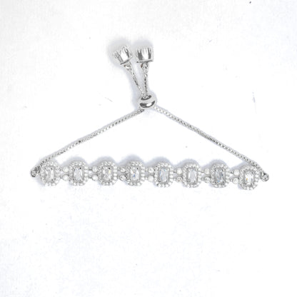 White Rhodium American Diamond Bracelet