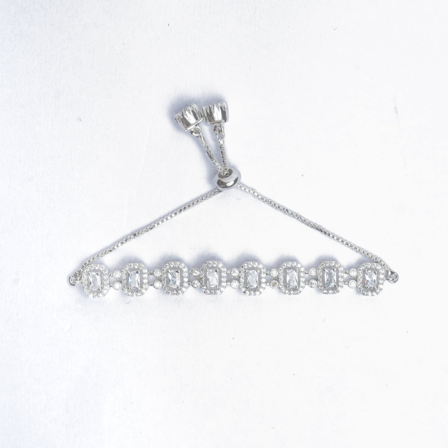 White Rhodium American Diamond Bracelet