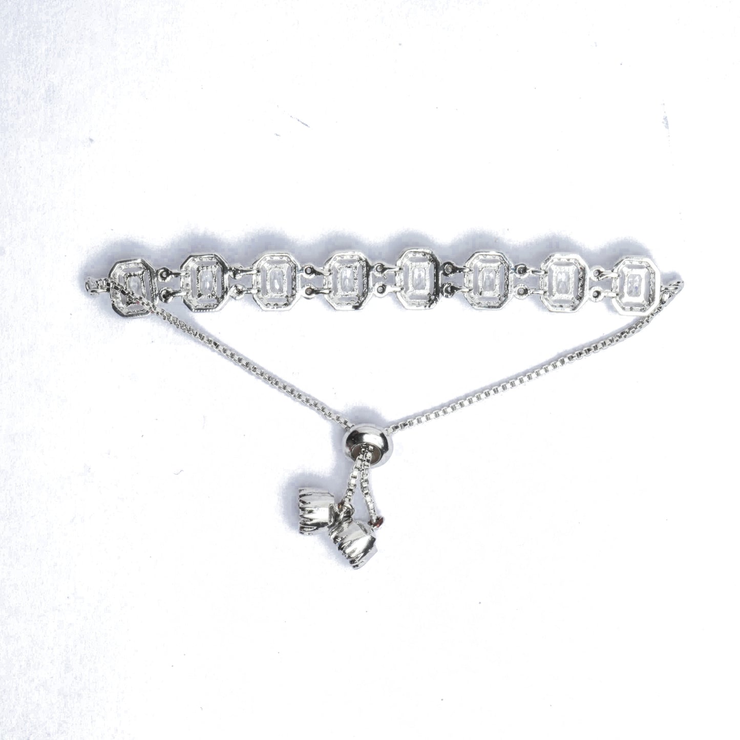 White Rhodium American Diamond Bracelet