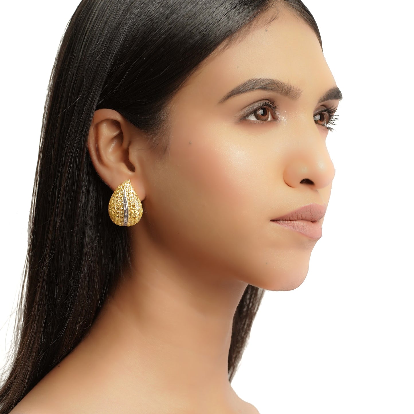 Yellow Stone Statement Stud Earrings for Women