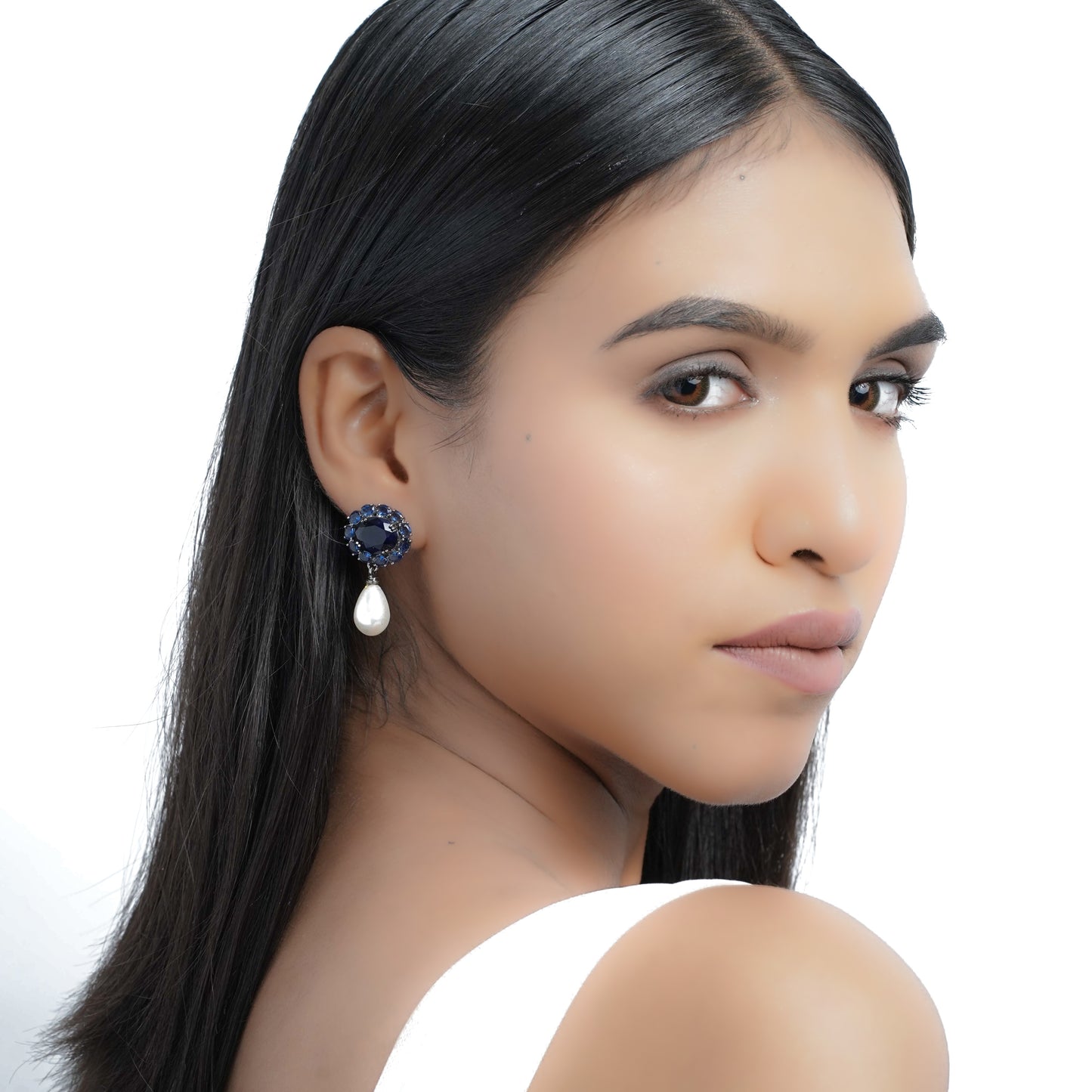 Blue Stone Drop Earrings for Women