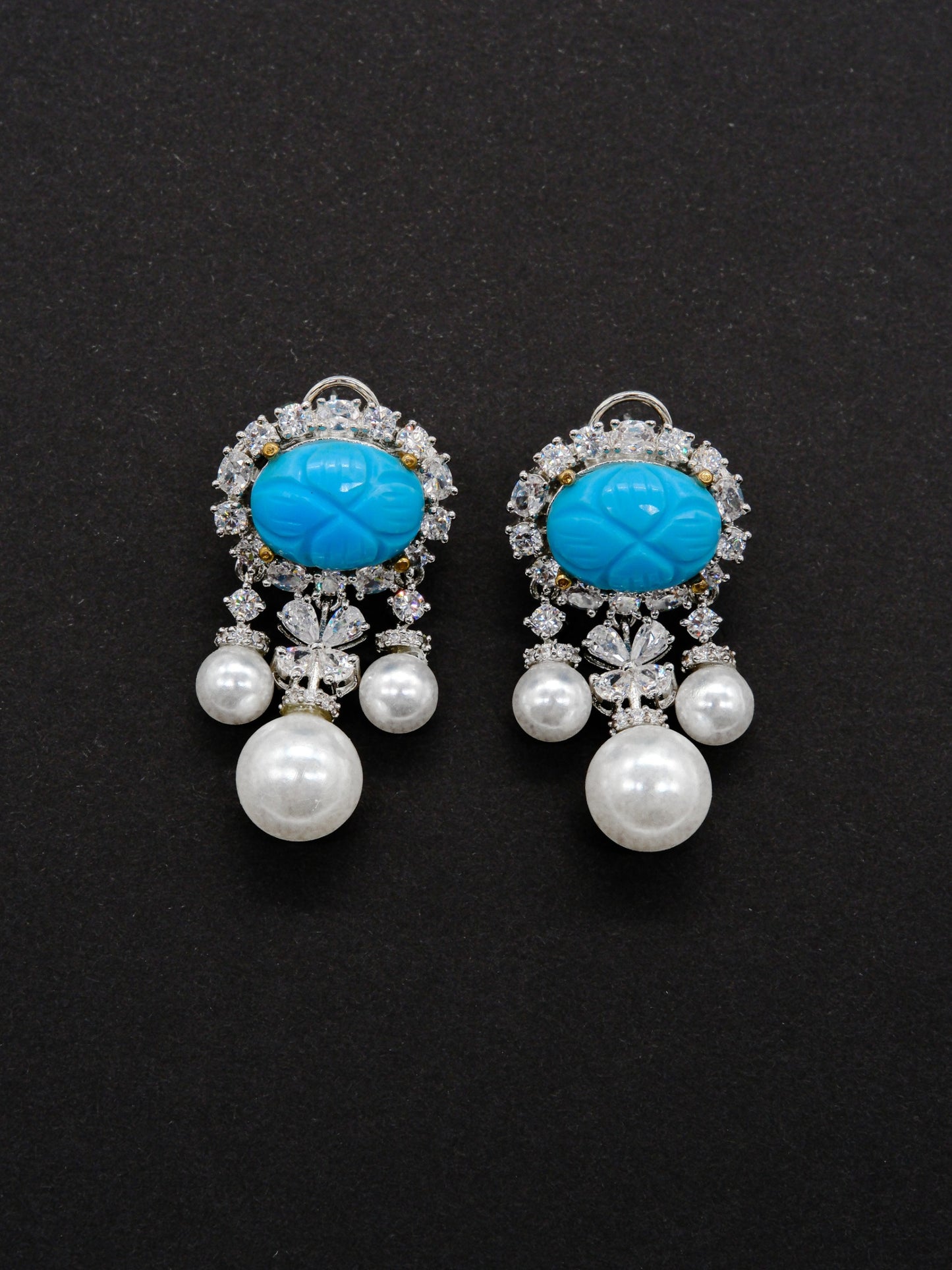 Turquoise Pearl Drop Earrings