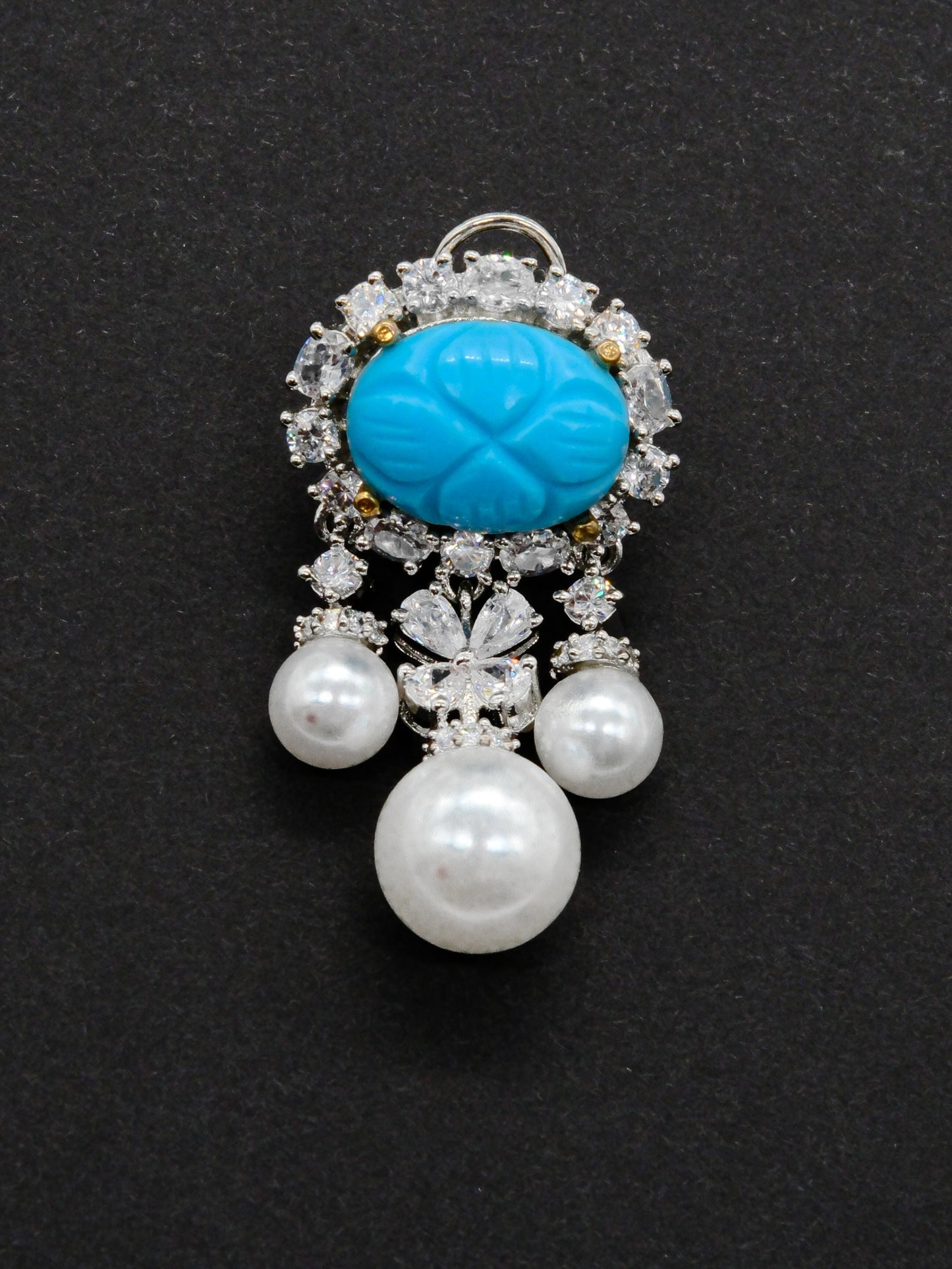 Turquoise Pearl Drop Earrings