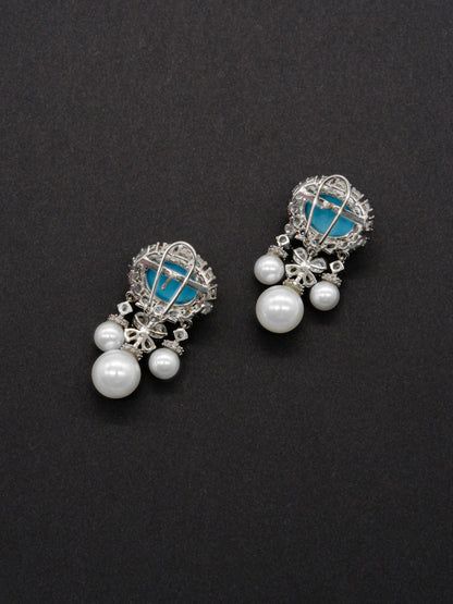 Turquoise Pearl Drop Earrings