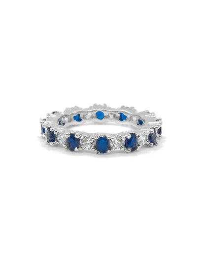 Royal Blue Eternity American Diamond Ring