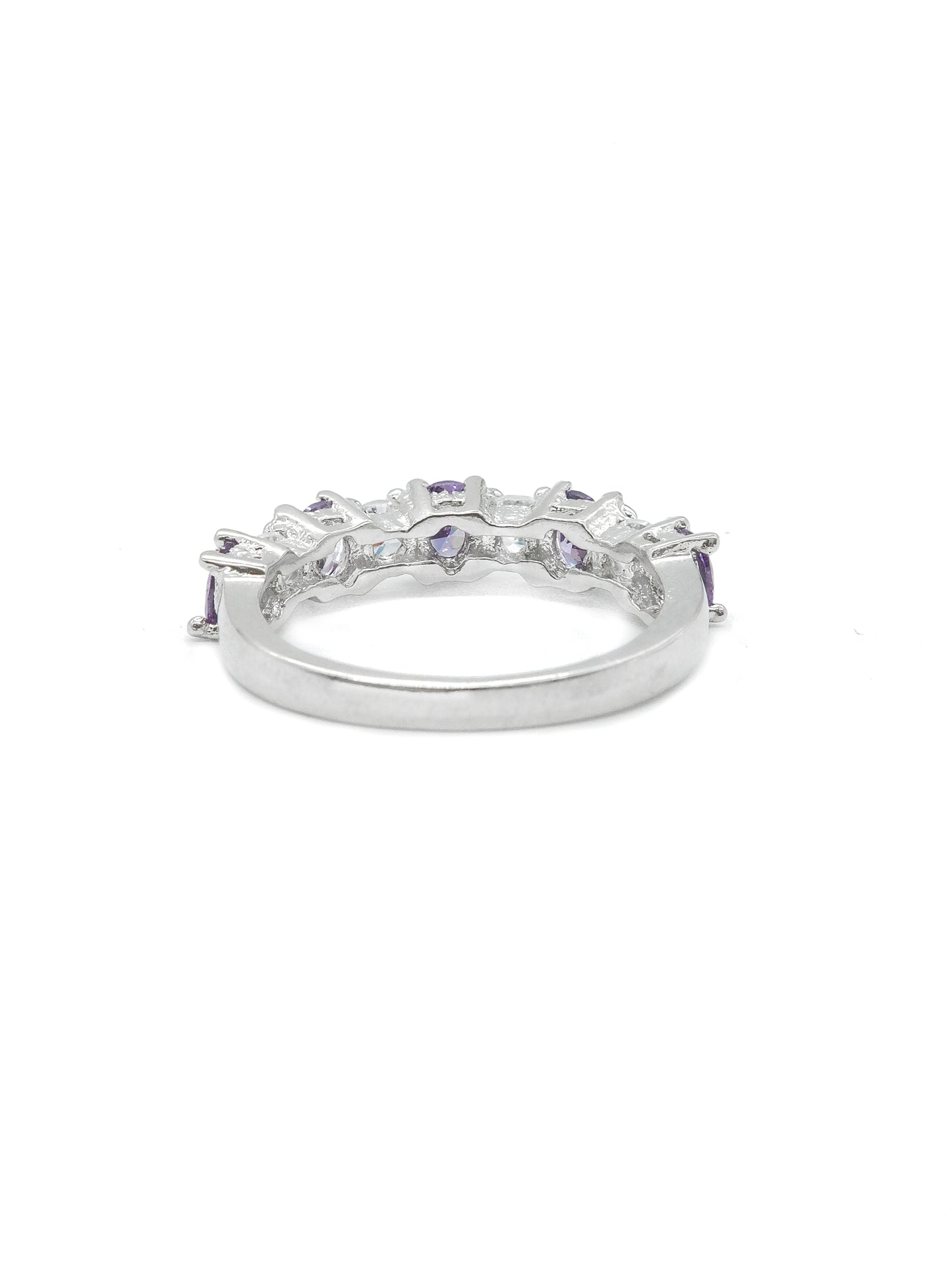 Purple Oval Stone Band Ring