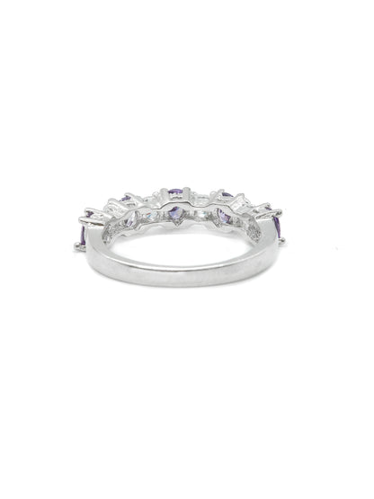 Purple Oval Stone Band Ring