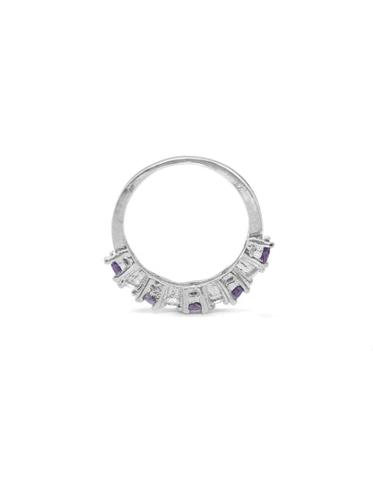 Purple Oval Stone Band Ring