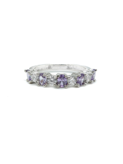 Purple Oval Stone Band Ring