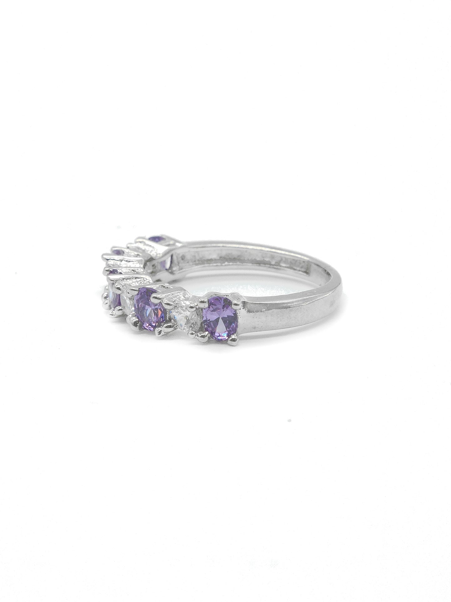 Purple Oval Stone Band Ring