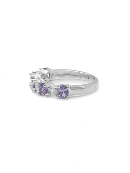 Purple Oval Stone Band Ring