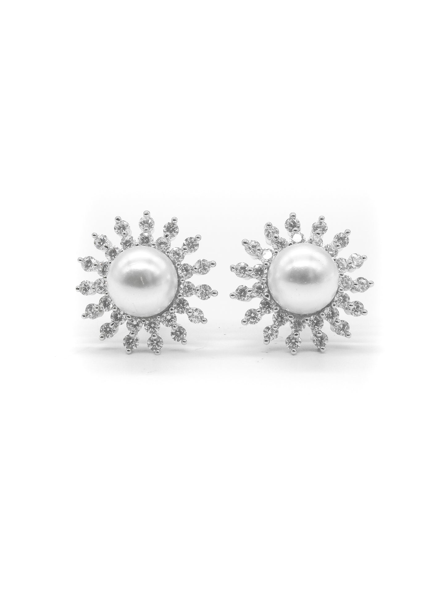 Pearl Floral Stud Earrings