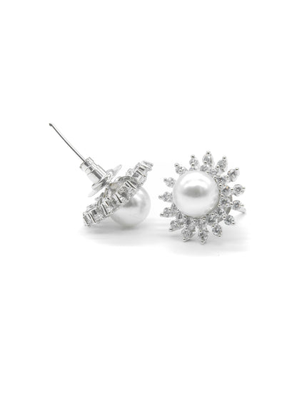 Pearl Floral Stud Earrings